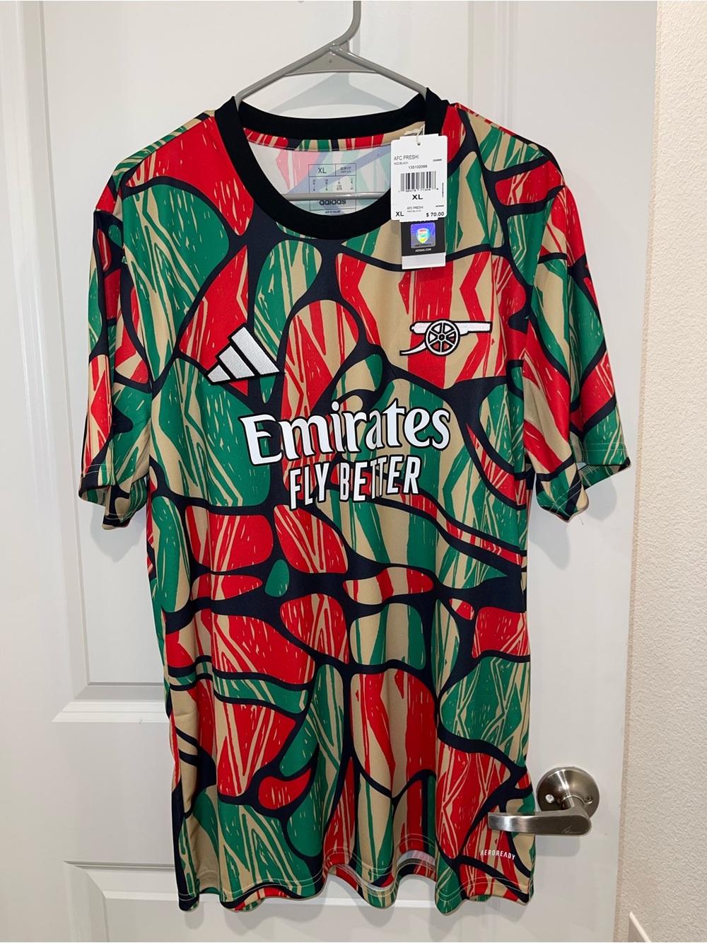 2024-25 Adidas Men’s Arsenal Pre Match Soccer Jersey XL Gunners